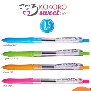 Zebra Kokoro SWEET Gel Pen Pulpen Gel 0,5mm Tinta Hitam Pulpen Gel Kokoro Sweet Casing Warna