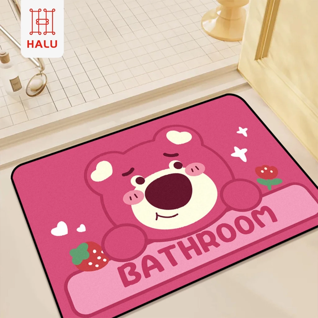 Halu Keset Kaki Dapur Keset Kamar Mandi Keset Crystal Velvet Beludru 3D Kotak Anti Slip HBC345